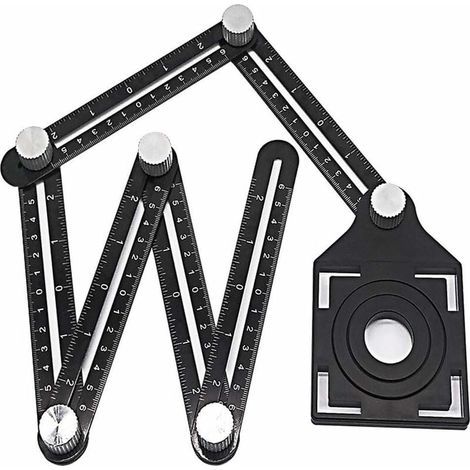 Outil de gabarit multi-angle règle de mesure règle en alliage d'aluminium multifonctions souverain règle poreuse outil de rapporteur,outil de gabarit d'angle,convient aux travailleurs (1/5)