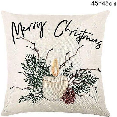Housse de coussin de Noël 45 cm, Père Noël, bonhomme de neige, sapin de Noël, décoration de Noël pour la maison (1/5)