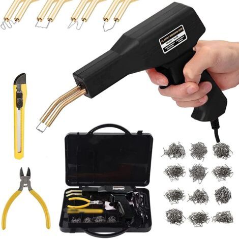 Máquina de soldadura de plástico de 150 W, kit de reparación de pistola de soldadura con 800 grapas calientes, kit de reparación de parachoques de coche, herramienta de reparación de grietas en carroc (1/5)