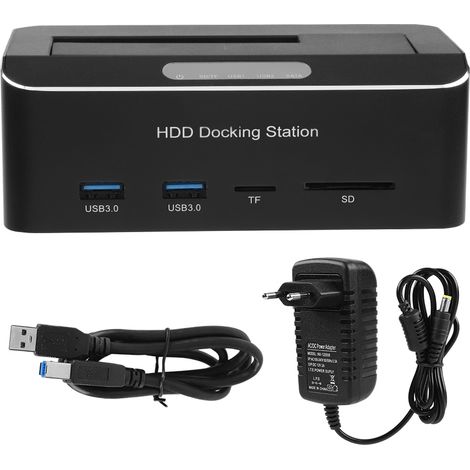 USB 3.0 Dockingstation für 2,5/3,5-Zoll-Festplatten mit SD/TF-Kartenleser und EU-Stecker (1/5)