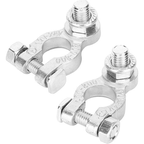 Bornes de batterie universelles pour voiture - 12/24V à œillet - Câble 10mm - Paire positive/négative
