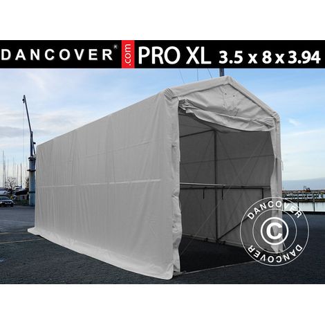 Storage shelter PRO XL 3.5x8x3.3x3.94 m, PVC, White - Dancover (1/2)
