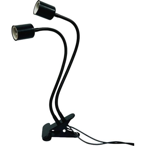 Lampe chauffante double tête pour reptiles UVA+UVB – pince métal, télécommande, minuterie 24h, douille E26/E27, 220V (1/5)