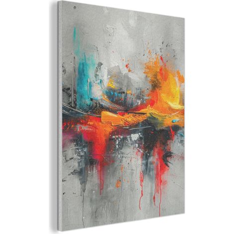CUADRO ACÚSTICO Arte moderno - Naranja - Gris - Abstracto Cuadros de Pared 70x100 (1/5)