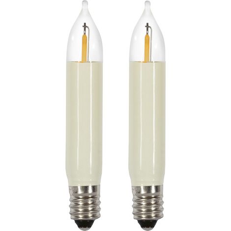Saico LED-Kleinschaftkerze für 10-flammige Lichterbögen warmweiß 2 Stück LED-Leuchtmittel