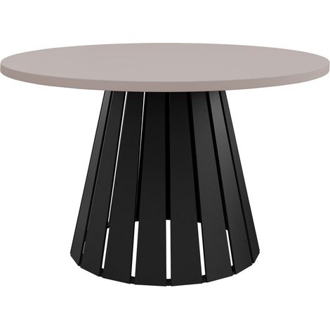 Mesa de centro Oswego 134, Negro + Cachemira, 43x0x0cm, Diámetro: 75, Aglomerado laminado, Redonda