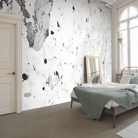 Vlies Fototapete Marmor 150x105 cm, Tapeten, für Wohn und Schlafzimmer, Vliestapete Wandtapete Tapete 3D Effekt- inkl. Kleister - Abstrakt Modern weiß Stein Marble, WallArena (1/4)
