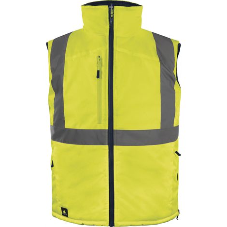 GILET CHAUD HAUTE VISIBILITÉ RÉVERSIBLE POLYESTER OXFORD ENDUIT PU DELTA PLUS - FIDJ3HVJA   52/54 (L)
