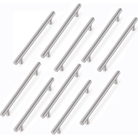 10 Poignées T Inox Nickel Brossé 320mm, Armoires Cuisine (1/5)