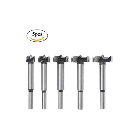 Lot de 5 forets à bois en carbure – Mèche plate pour perçage de charnière et serrure, diamètres 15-35 mm pour ébénisterie (1/4)