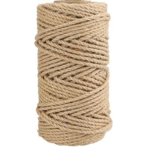 4mm Corde Jute,50M Corde Chanvre, Corde de Jardin en Chanvre,Ficelle de Chanvre pour Jardin, Bricolage, Décoration (1/4)