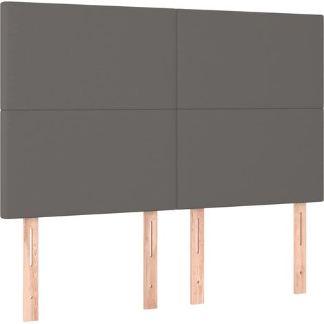 Maison Exclusive - Cabecero de cama gris 144x5x118/128 cm piel si (1/5)