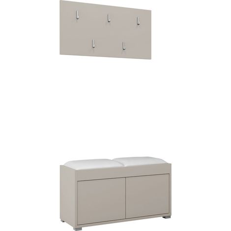 Conjunto para recibidor Comfivo Tutela, Soft 017, 0x0x0cm, Aglomerado laminado, Cuero ecológico, Colocada, Montada en la pared (1/4)