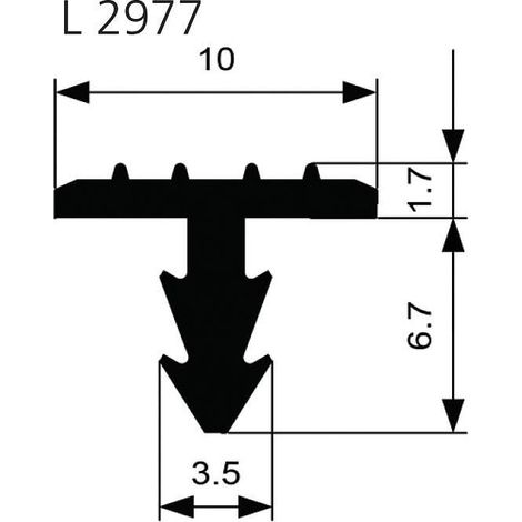 Profil d'escalier L 2977 fraisage trapèze W-KF noir. Br10 x H8.4 (Par 5)