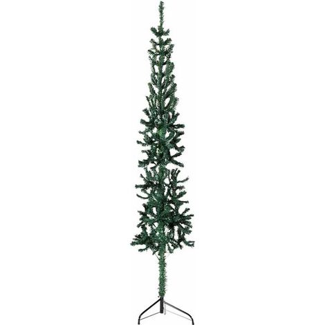 Demi-sapin de Noël artificiel élancé, avec support, vert, 120 cm (1/5)