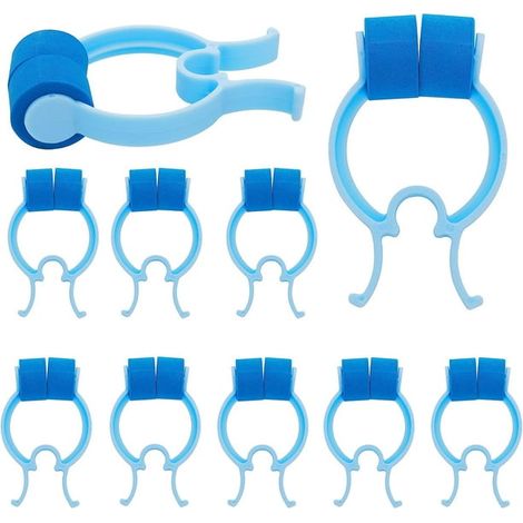 10 pinces-nez bleues, pince-nez natation, mousse, pour urgence ou mauvaises odeurs (1/5)