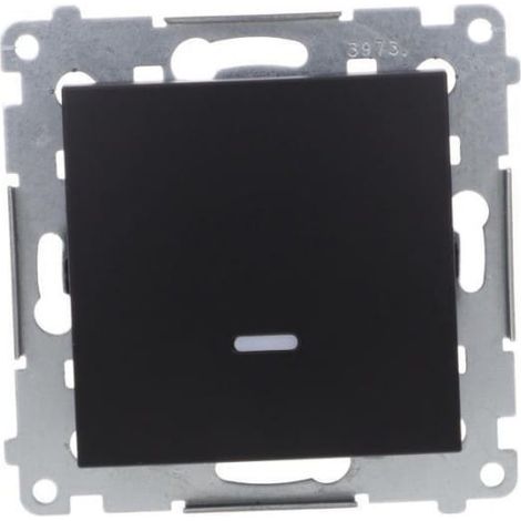 Simon 54 Pulsante singolo con retroilluminazione a LED senza pittogrammi (modulo) Connettori rapidi 10AX 250V, nero opaco DP1L.01/49