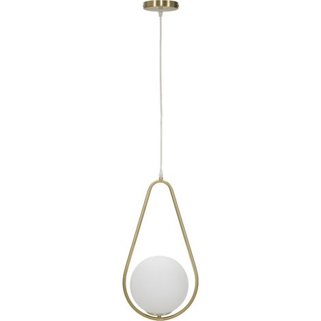 Lampe Suspension Sphère "Glamy Drop" 46cm Blanc & Or (1/5)