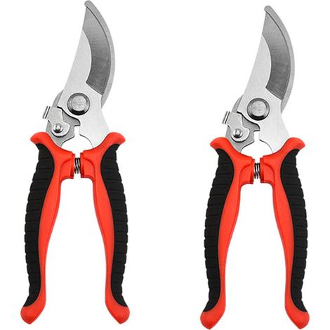 Lot de 2 sécateurs de jardin rouges, outils de coupe manuels pour jardinage (1/4)