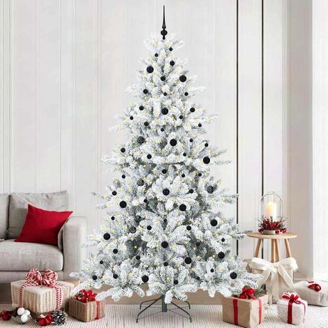 vidaXL Artificial Hinged Christmas Tree White 240 cm PVC and Steel (1/5)