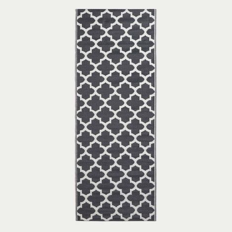 Tapis extérieur terrasse réversible HOMESCAPES Tapis de jardin Nola noir 75x200 cm (1/5)