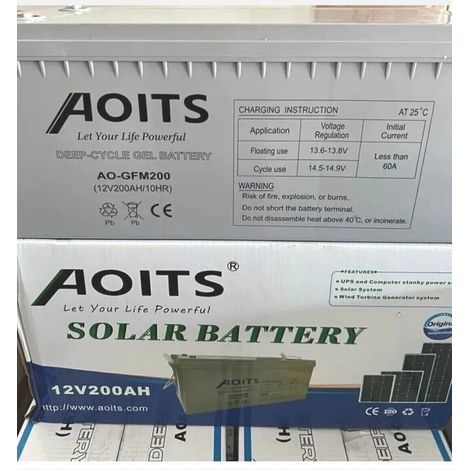 200AH BATTERIA GEL 12V FOTOVOLTAICO PANNELLI ENERGIA SOLARE NAUTICA CAMPER CASA (1/5)