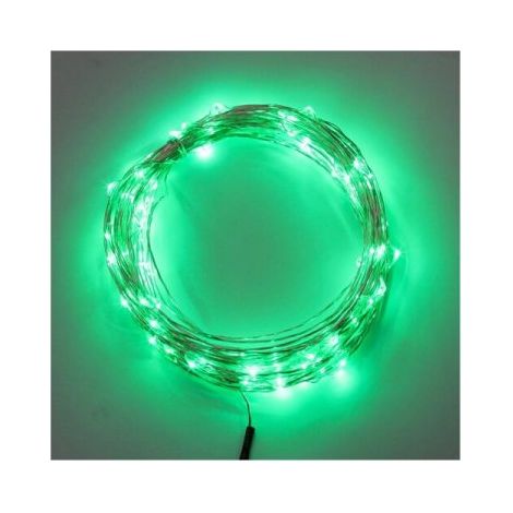 Stringa LED USB verde filo rame 10 metri, 100 LED, IP67, illuminazione PC gaming