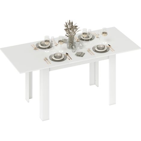 Ausziehbarer Esstisch für 6-8 Personen, 140-180 x 80 cm, weiß
