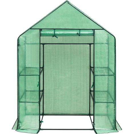 Woltu – Serre à tomates 143x73x195cm – Fabriquée en PE – Cadre en tubes d'acier – Résistante aux UV et aux intempéries