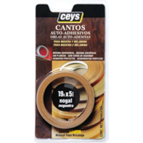 CEYS Ruban de Bordure Autocollant 5 Mètres x 19 mm Couleur Noyer