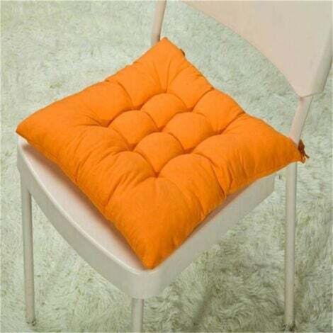 4 Coussins de Chaises Carrés 40x40 Coussins de Siège Décoration Maison Coussin Mat Matelassée,Confortable et coloré - Idéal pour intérieur et extérieur (4 orange) NPTERBL (1/4)