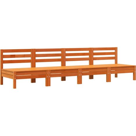 Maison Exclusive - Gartensofas ohne Armlehnen 4 Stk. Wachsbraun M
