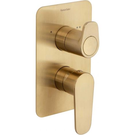 Mitigeur de douche à encastrer 2 voies ALEXIA, Or Brossé - 361502SOC (1/3)
