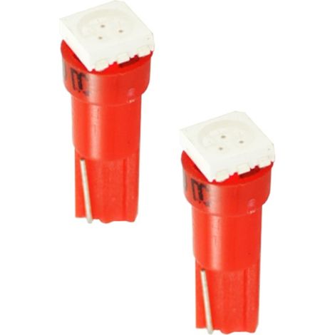 2x Ampoule LED rouge 12V T5 W2,1x4,6D 0,24W 1x SMD 5050 Voiture Remorque Moto Camion