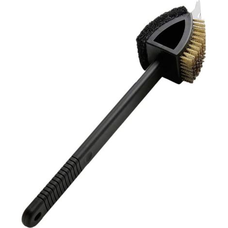 Grillbürste, 3-in-1-Grillreinigungsbürste, Grillbürste aus Kupferdraht, Picknick-Küchenutensilien für den Grill (1/5)