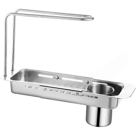 Égouttoir d'évier en acier inoxydable, robinet de cuisine réglable amélioré pour une organisation optimale-AquaForge (1/5)