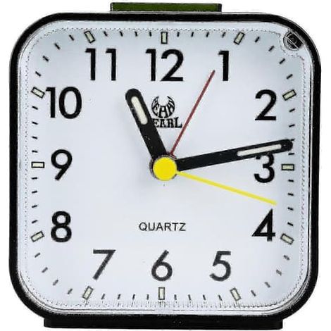 Réveil silencieux, horloge de table à piles, sans tic-tac, affichage lumineux, fonction snooze. (1/4)