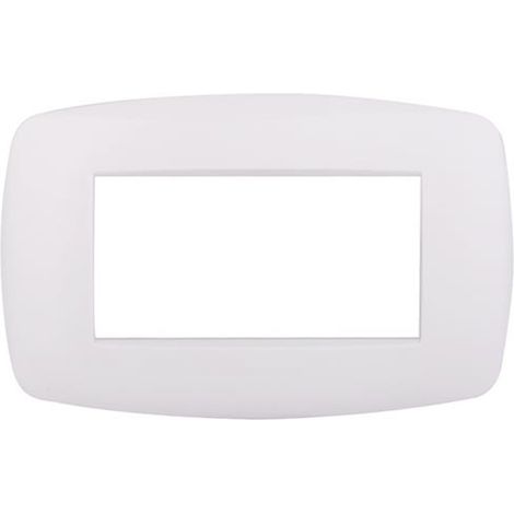 Ettroit Plaque compatible Bticino Livinglight 4 modules slim plastique, coloris blanc - LN87401
