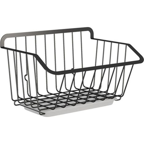 Panier de rangement de cuisine en acier inoxydable, porte-épices, égouttoir à fruits, étagère de séchage-AquaForge (1/5)