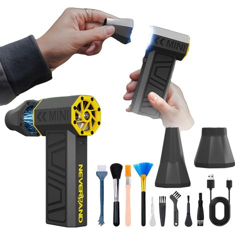 Mini Ventilator, 18000 U/min Motor, Wiederaufladbar, 60 Minuten Laufzeit, Type-C Schnellladung, 231g Gewicht (1/5)