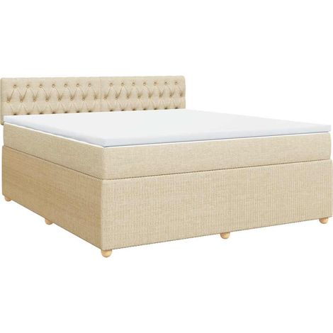Maison Exclusive - Boxspringbett mit Matratze Creme 180x200 cm St