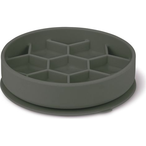 Ecuelle anti glouton M ø 16 cm  silicone ventouse gris pour chien - zolux (1/2)