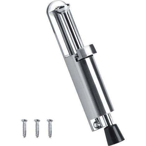 Support de porte Butée de porte Pied en caoutchouc souple résistant en alliage de zinc 6 Inch (Argent) (1/4)