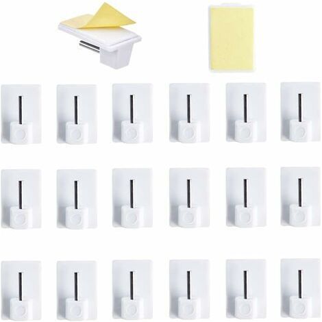 40 pcs Rideaux Crochets Adhésifs pour Tringle Rideau Crochet Autocollant Accroche Rideau Sans Percage pour Rideau Canne de Cuisine de Chambre de Salle de bain de Balcon (1/5)