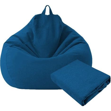 Pouf Sac de canapé Lazy Housse de Canapé Inclinable Tissu Housses de Fauteuil Housse de Chaises sans Remplissage Siège Pouf Feuilletée Tatami Salon Meubles (Bleu, 70 × 80cm) - RWHousse de canapé (1/5)
