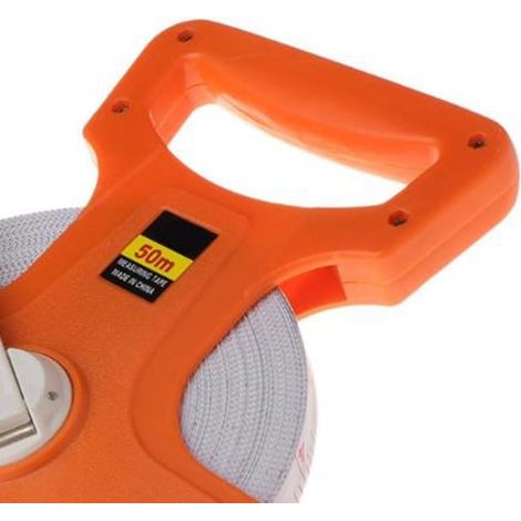 Ruban à Mesurer, Manivelle avec Pointe, Bobine de Fibre Portable, Longueur 30 Mètres pour Designers et Décorateurs (100 mètres) (50) (1/4)