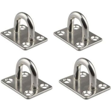 4 Pcs Plaque à Oeillet 6mm Pontet Marine en Acier Inoxydable 304 Plaque à Oeillet Durable pour Bateau Plafond Mural Balanoire Hamac Marine (1/5)