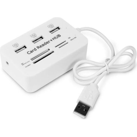 Lecteur de carte mémoire multifonction+3 ports USB HUB Splitter Combo (1/4)
