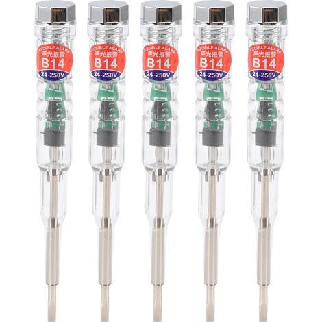 5-teiliges multifunktionales elektrisches Prüfstift-Set mit LED-Licht, tragbar für den Heimgebrauch