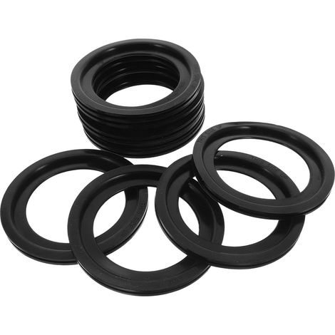 Lot de 10 Joints de Toilette en Silicone, Noir, 68mm (1/5)